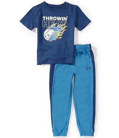 Under Armour Little Boys Short-Sleeve Throwing Heat Jersey T-Shirt & Coordinating French Terry Jogger Pant Set
