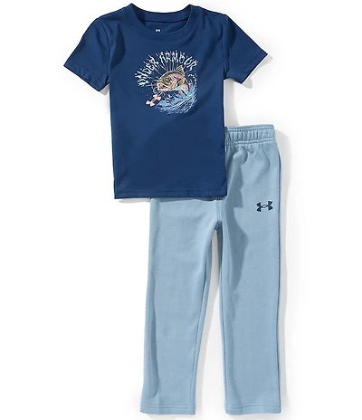 Under Armour Little Boys Short-Sleeve Trout Jump Jersey T-Shirt & Coordinating Fleece Jogger Pants 2-Piece Set