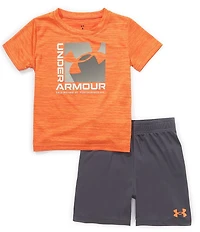 Under Armour Little Boys Short Sleeve UA Tech™ T-Shirt & Printed Tech Performance Shorts Set