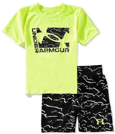 Under Armour Little Boys Short-Sleeve UA Tech™ T-Shirt & Printed Shorts Set