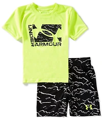 Under Armour Little Boys Short-Sleeve UA Tech™ T-Shirt & Printed Shorts Set