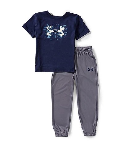Under Armour Little Boys Short Sleeves Swimming Fish T-Shirt & Joggers Set