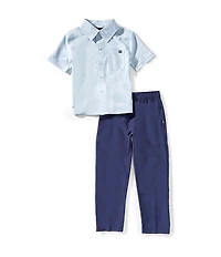 Under Armour Little Boys Short Sleeves Woven Shirt & Pull-Up Pants Set