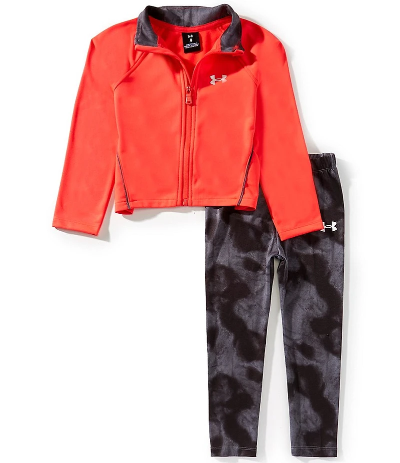 Under Armour Little Girls Brushed-Back Tricot Track Jacket & Stretch Leggings Set