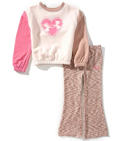 Under Armour Little Girls Long Sleeve Color Block Top & Jogger Pants Set