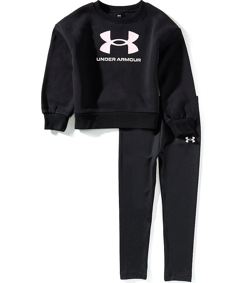 Under Armour Little Girls Long-Sleeve Logo Fleece Sweatshirt & Matching Four-Way Stretch Leggings Set