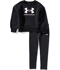Under Armour Little Girls Long-Sleeve Logo Fleece Sweatshirt & Matching Four-Way Stretch Leggings Set