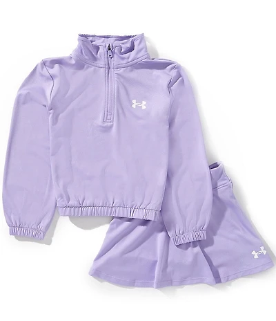 Under Armour Little Girls Long Sleeve Quarter Zip Pullover & Matching Skort Set