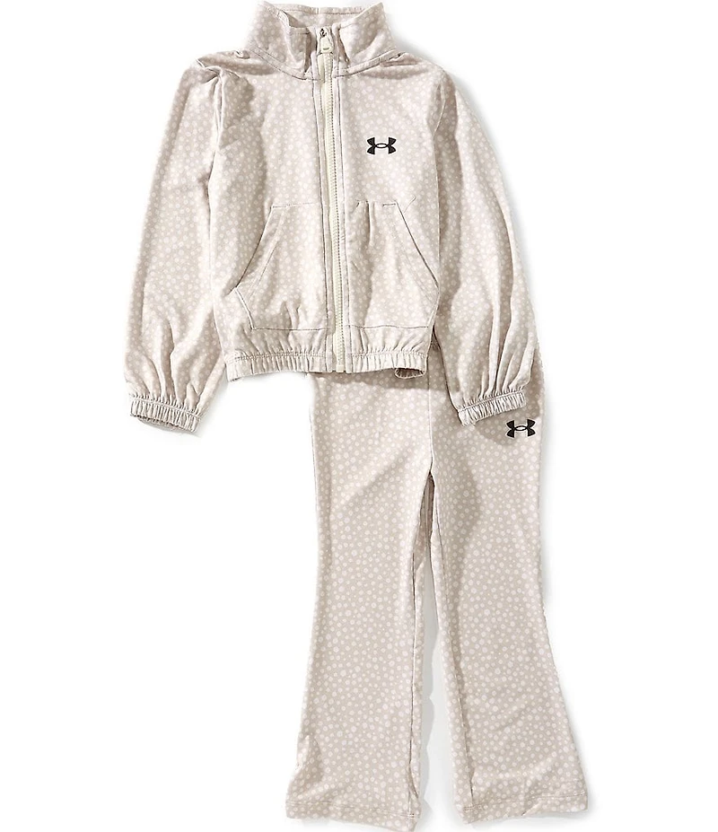 Under Armour Little Girls Long Sleeve Rival AOP Track Full Zip Set