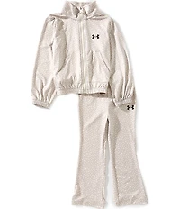 Under Armour Little Girls Long Sleeve Rival AOP Track Full Zip Set