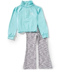Under Armour Little GIrls Raglan Sleeve Quarter-Zip Bubble Hem Knit Pullover & Twist-Jersey Knit Leggings Set