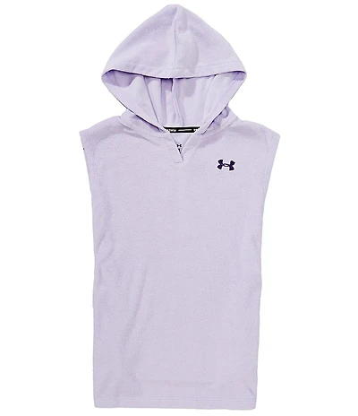Under Armour Little Girls Short Sleeve Relaxed Fit Hooded Terry Cloth Swim Cover-Up