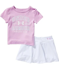 Under Armour Little Girls Short Sleeve T-Shirt & Club Skort Set