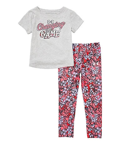 Under Armour Little Girls Short Sleeve T-Shirt & Matching Printed Leggings