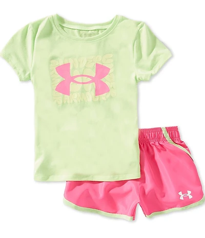 Under Armour Little Girls Short Sleeve Tee & Core Woven Shorts Set