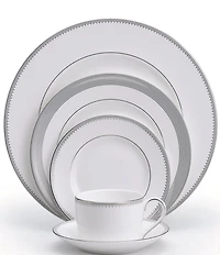 Vera Wang by Wedgwood Grosgrain Striped & Dotted Bone China 5-Piece Place Setting