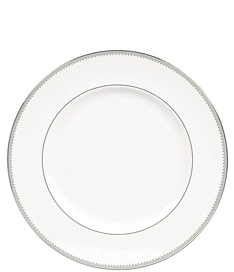 Vera Wang by Wedgwood Grosgrain Striped & Dotted Platinum Bone China Dinner Plate