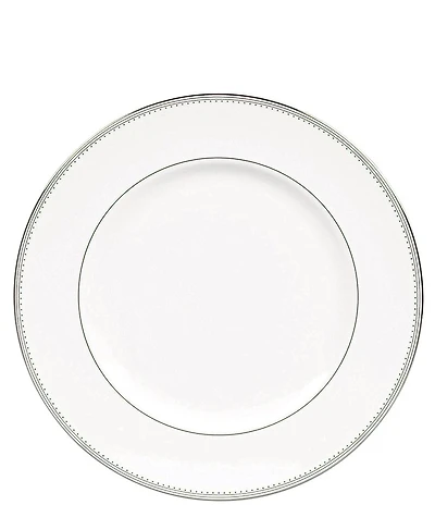 Vera Wang by Wedgwood Grosgrain Striped & Dotted Platinum Bone China Dinner Plate