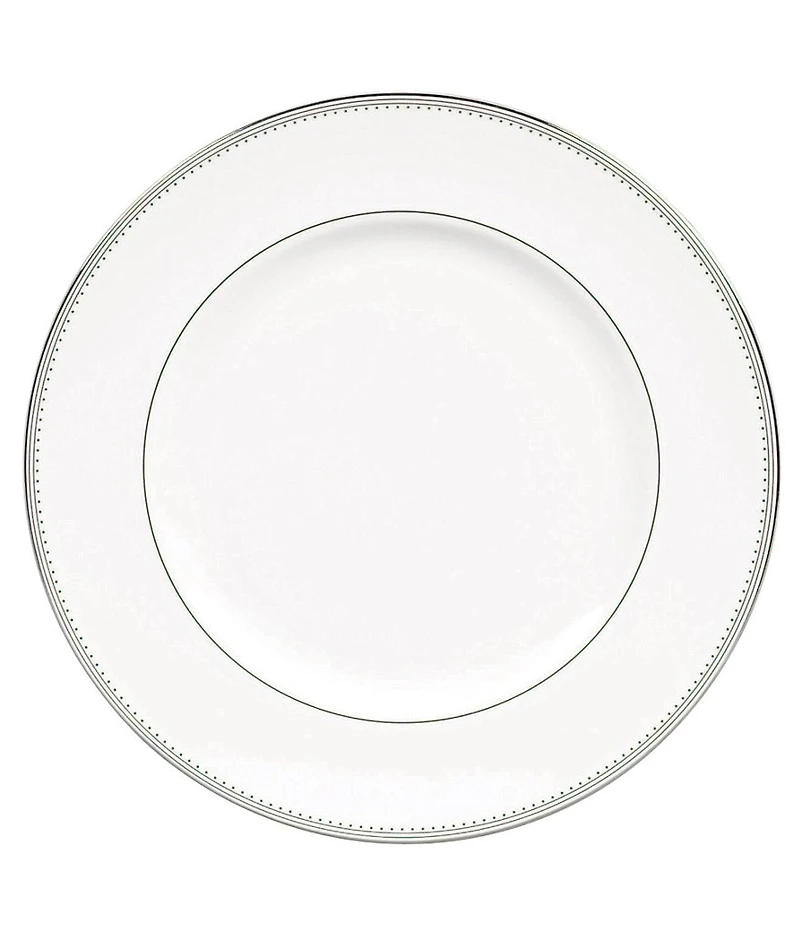 Vera Wang by Wedgwood Grosgrain Striped & Dotted Platinum Bone China Dinner Plate