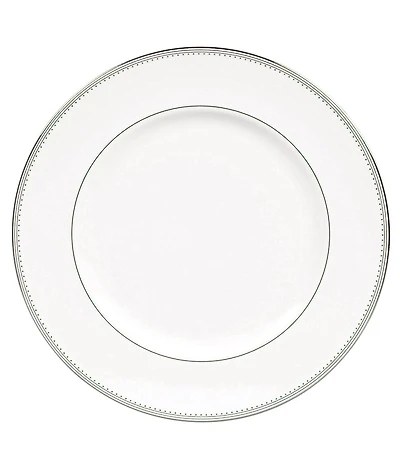 Vera Wang by Wedgwood Grosgrain Striped & Dotted Platinum Bone China Dinner Plate