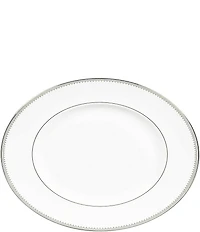 Vera Wang by Wedgwood Grosgrain Striped & Dotted Platinum Bone China Oval Platter