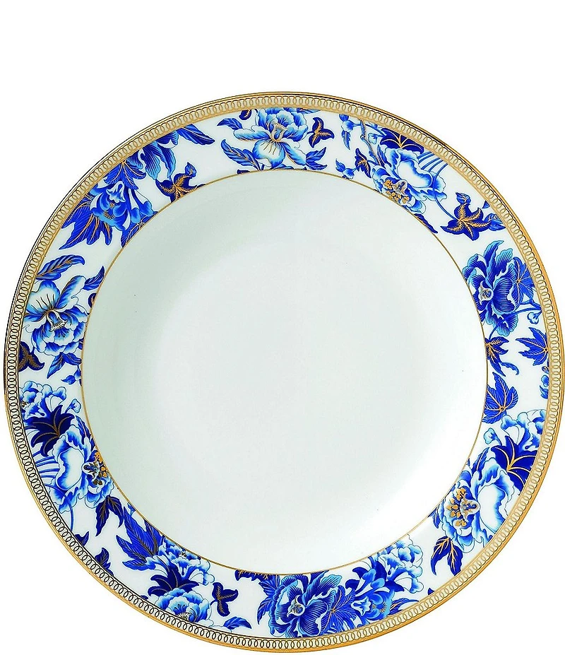 Wedgwood Blue Hibiscus Bone China Rim Soup Bowl