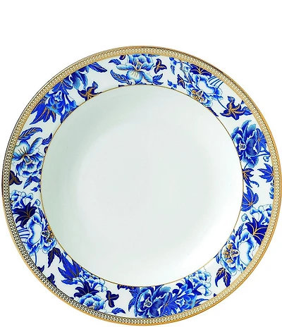 Wedgwood Blue Hibiscus Bone China Rim Soup Bowl