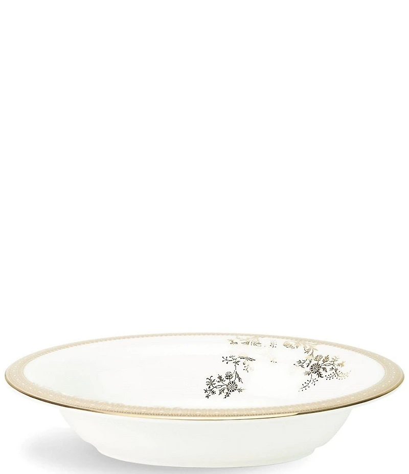 Vera Wang Lace Gold Open Oval Dish 9.8 in
