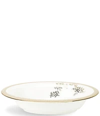 Vera Wang Lace Gold Open Oval Dish 9.8 in