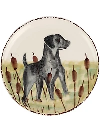 VIETRI Wildlife Black Hunting Dog Canape Plate