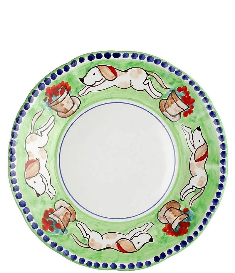 VIETRI Campagna Cane Dog Print Dinner Plate
