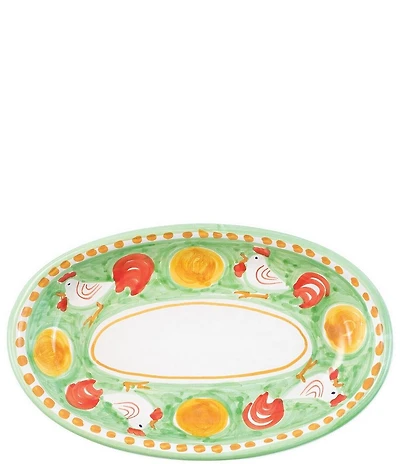 VIETRI Campagna Chicken Gallina Print Small Oval Tray