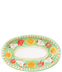 VIETRI Campagna Chicken Gallina Print Small Oval Tray