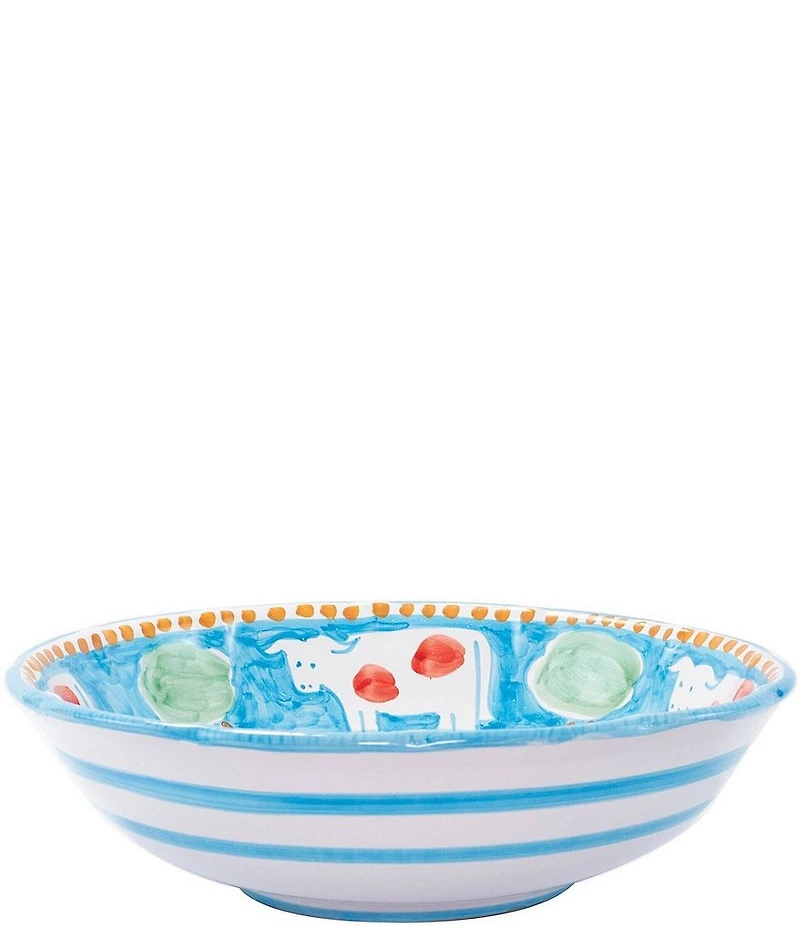 VIETRI Campagna Mucca Cow Print Large Serving Bowl