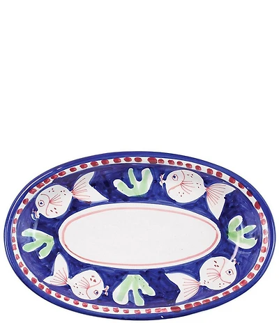 VIETRI Campagna Pesce Fish Print Small Oval Tray