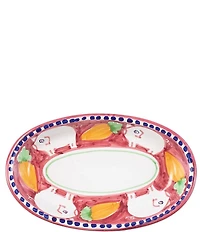 VIETRI Campagna Porco Pig Print Small Oval Tray