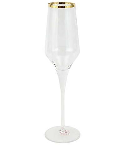 VIETRI Contessa Collection Gold or Platinum Champagne Flute Glass