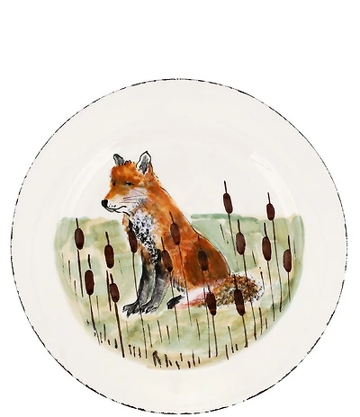 VIETRI Festive Fall Wildlife Fox Dinner Plate