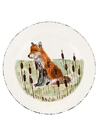 VIETRI Festive Fall Wildlife Fox Dinner Plate