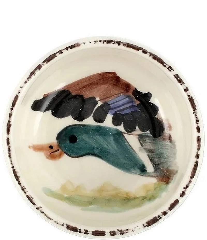 VIETRI Festive Fall Wildlife Mallard Condiment Bowl