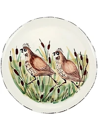 VIETRI Festive Fall Wildlife Quail Round Platter