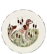 VIETRI Festive Fall Wildlife Spaniel Dinner Plate