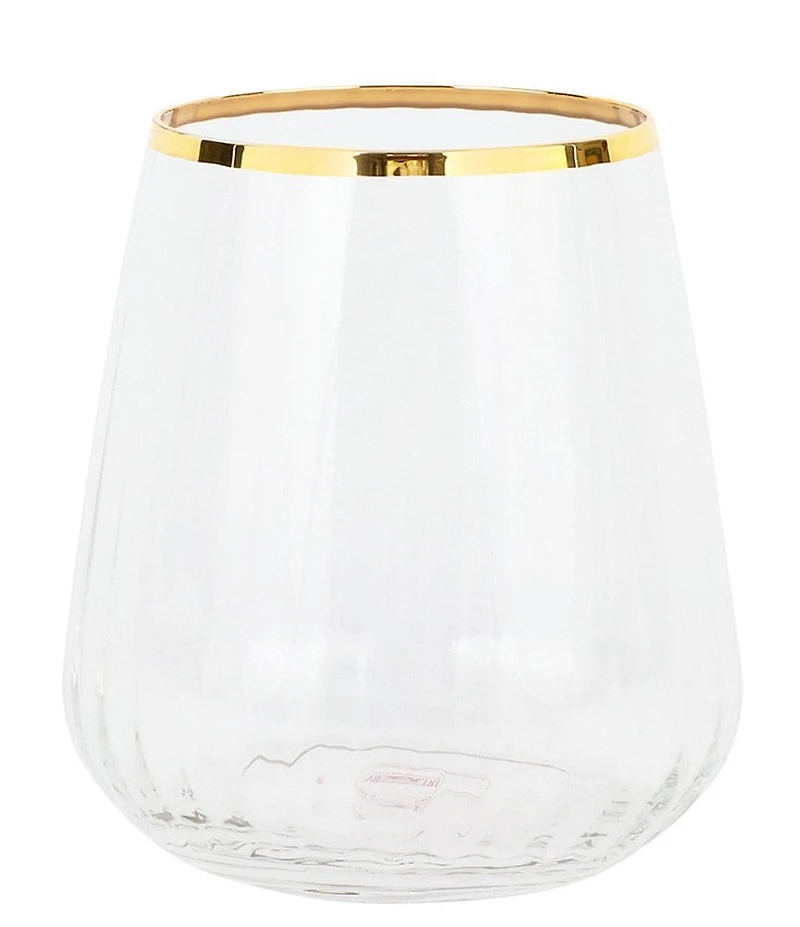 VIETRI Francesca Gold Collection Double Old-Fashioned Glass