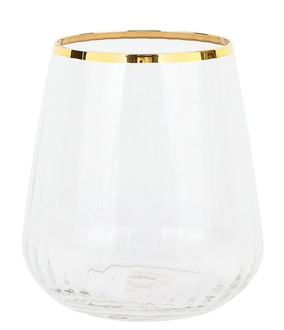 VIETRI Francesca Gold Collection Double Old-Fashioned Glass