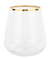 VIETRI Francesca Gold Collection Double Old-Fashioned Glass