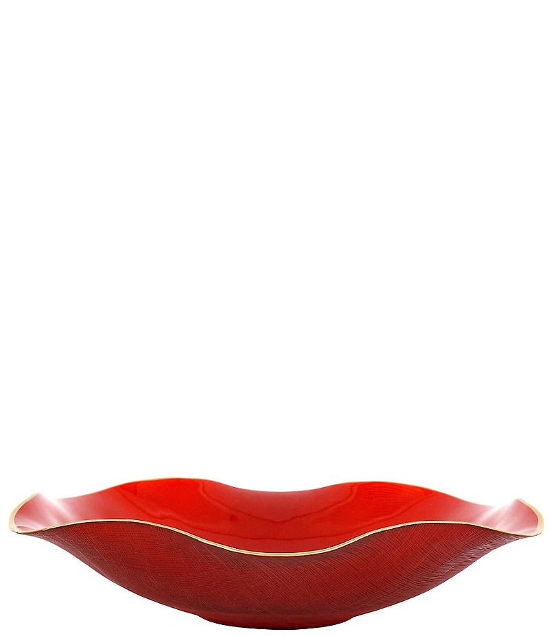 VIETRI Glass Medium Scalloped Serving Bowl