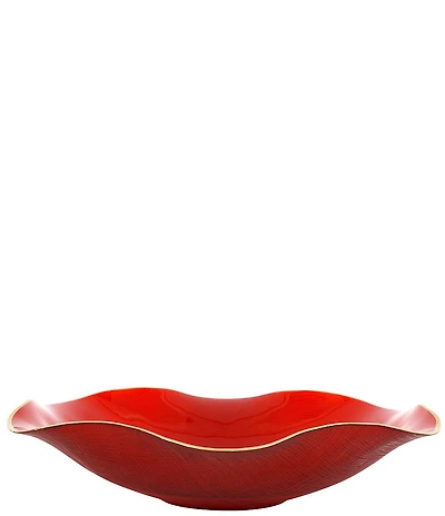 VIETRI Glass Medium Scalloped Serving Bowl