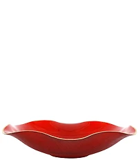 VIETRI Glass Medium Scalloped Serving Bowl