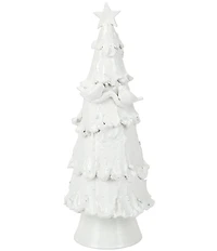 VIETRI Holiday Foresta Collection Large White Tree with Birds & Star