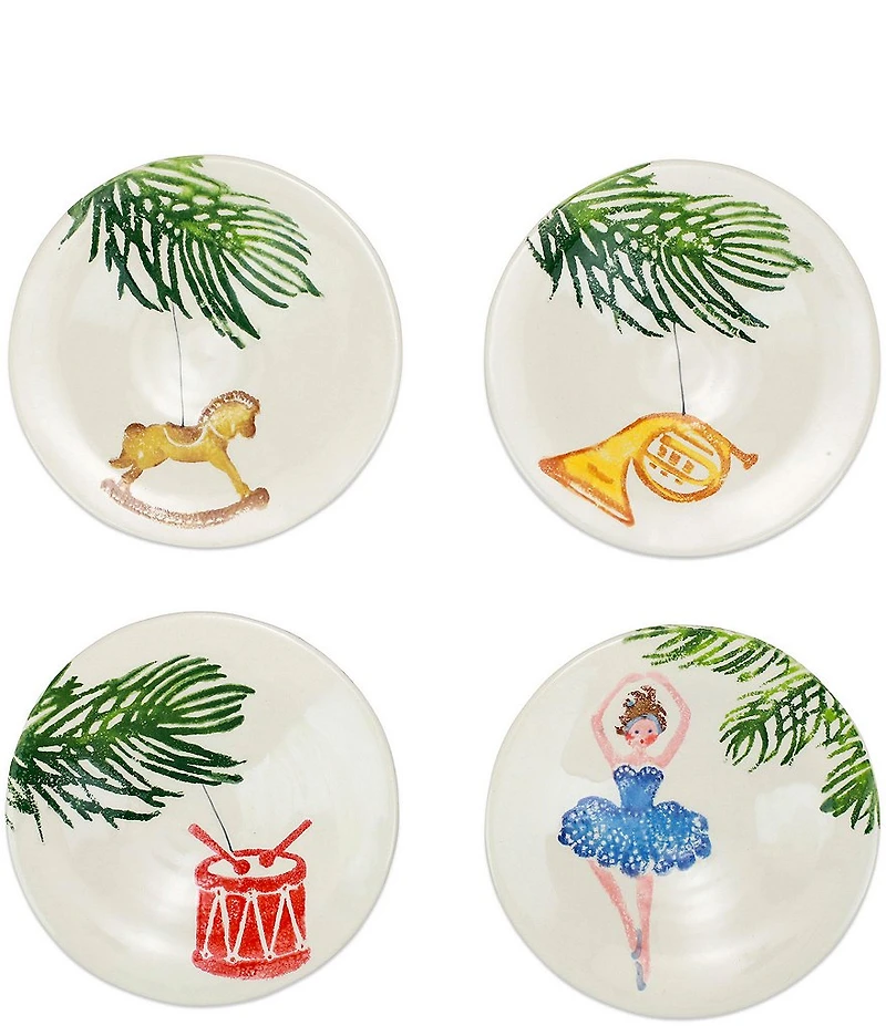 VIETRI Holiday Nutcrackers Assorted Canape Plates, Set of 4